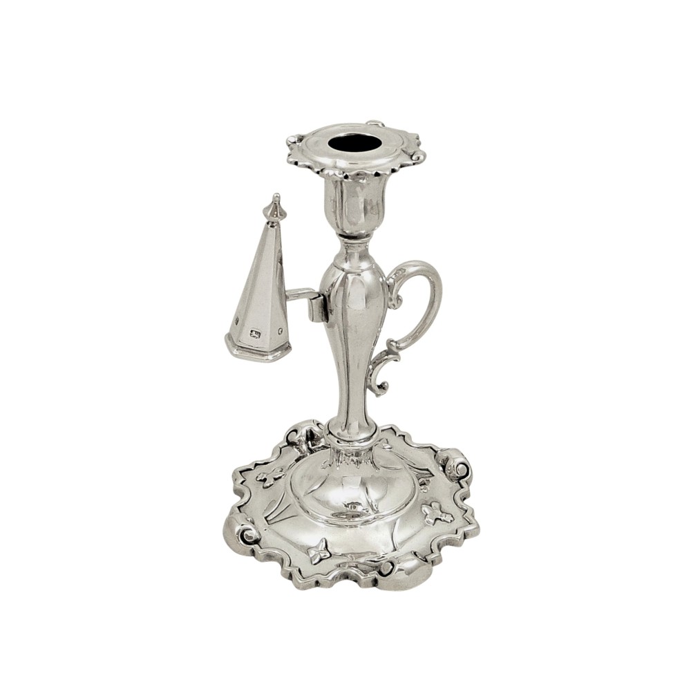 Antique Victorian Sterling Silver Chamberstick with Snuffer 1851