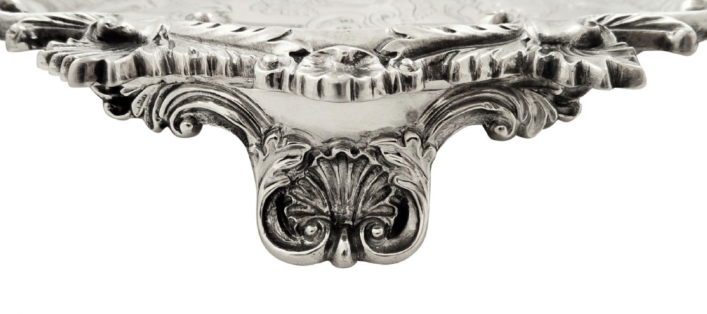 Heavy Antique  Edwardian Sterling Silver Tray /Salver 1902 - Soyez Ferme View IV
