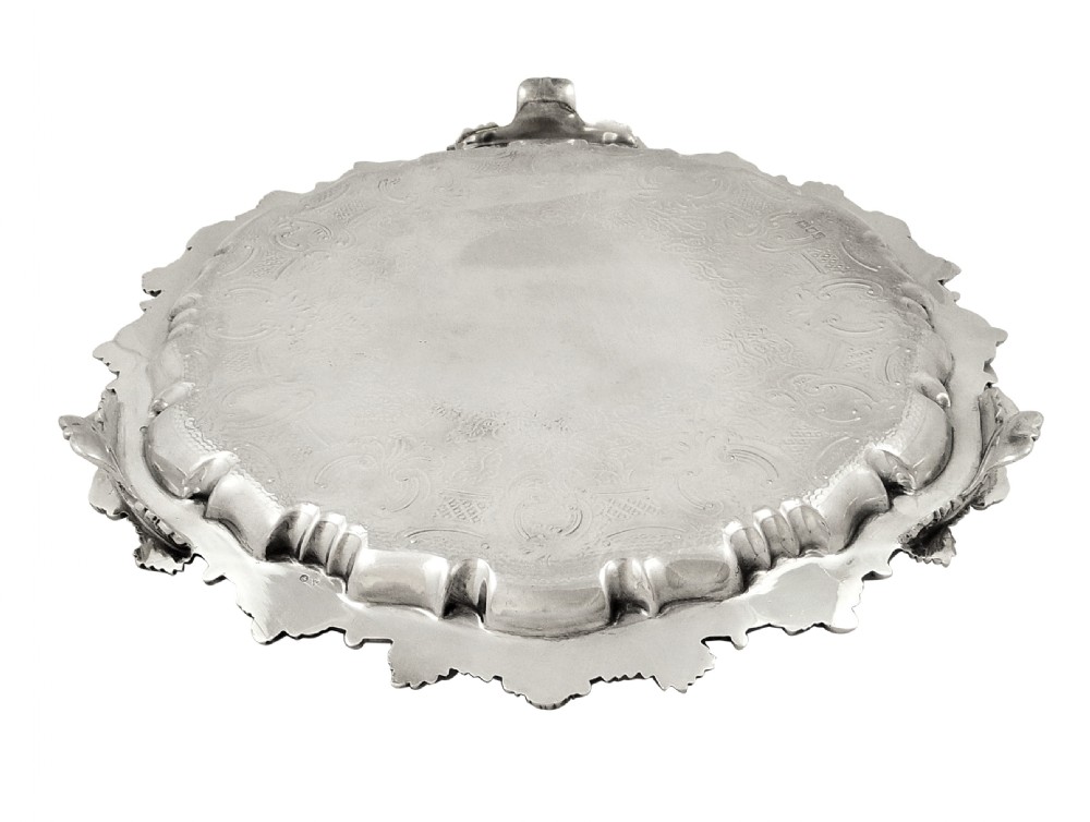 Heavy Antique  Edwardian Sterling Silver Tray /Salver 1902 - Soyez Ferme View VIII