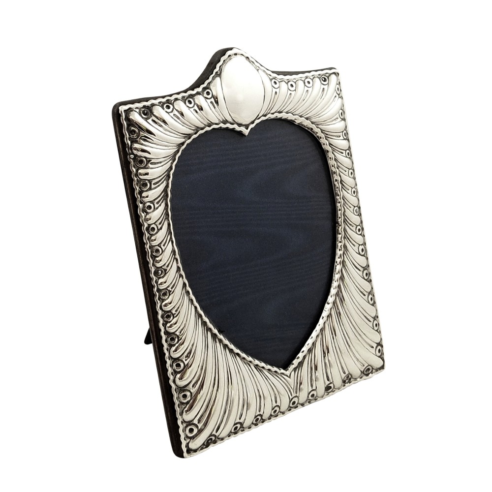 Antique Victorian Sterling Silver 'Heart ' Photo Frame 1896