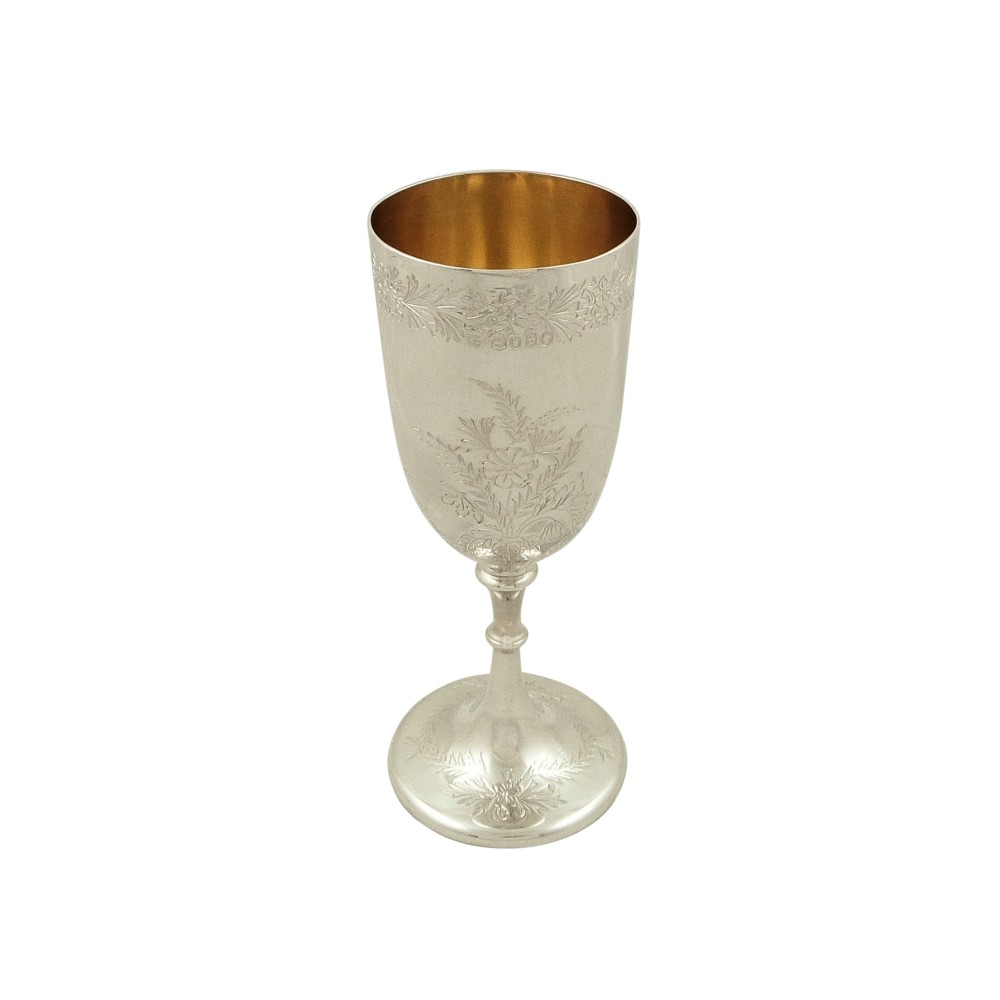 Antique Victorian Sterling Silver Wine Goblet 1873