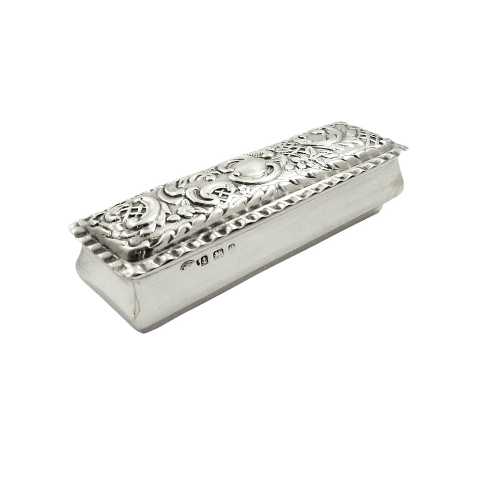 Antique Edwardian Sterling Silver Ring Box 1904