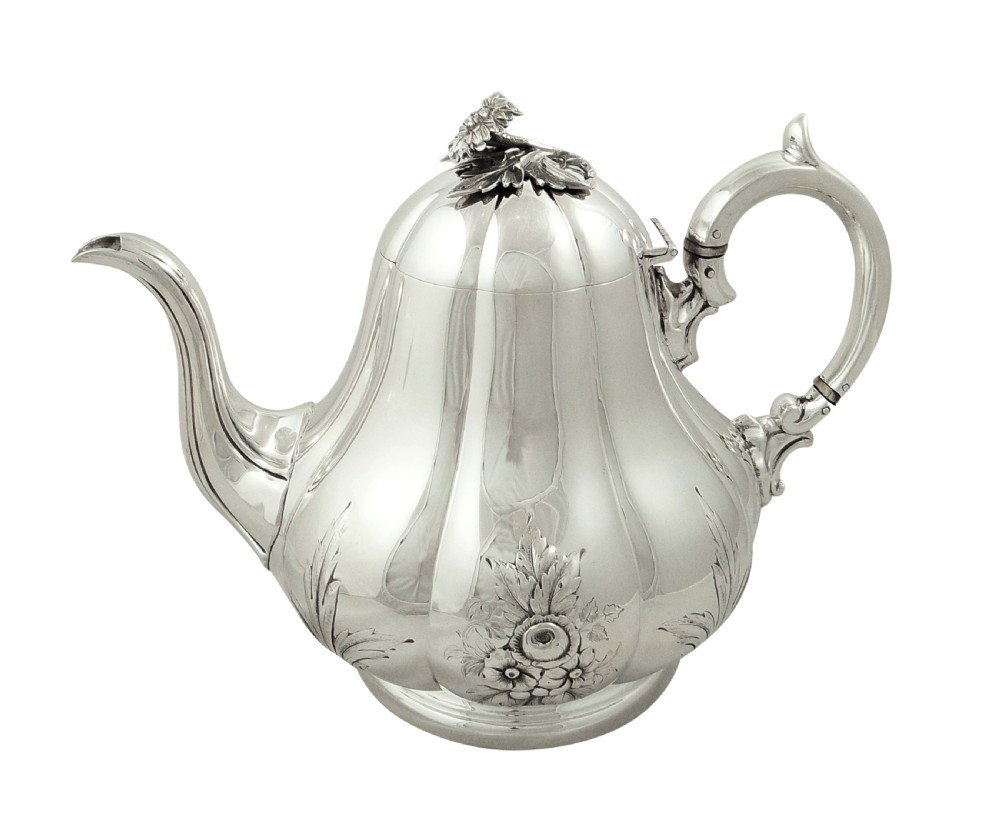 Antique Victorian Sterling Silver Teapot - 1860 - 'Garde La Foy' View X