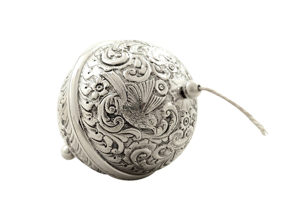 Antique Victorian Sterling Silver 'Bird' String Holder /Box 1898 View II