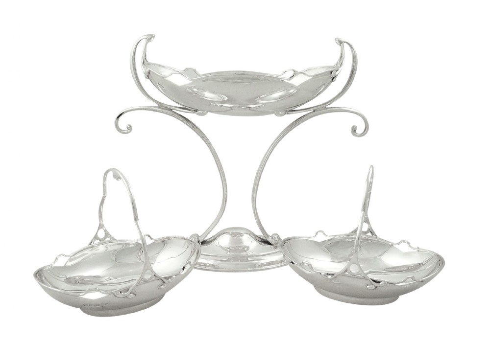 Antique Edwardian Sterling Silver Epergne 1910 - Walker & Hall View II
