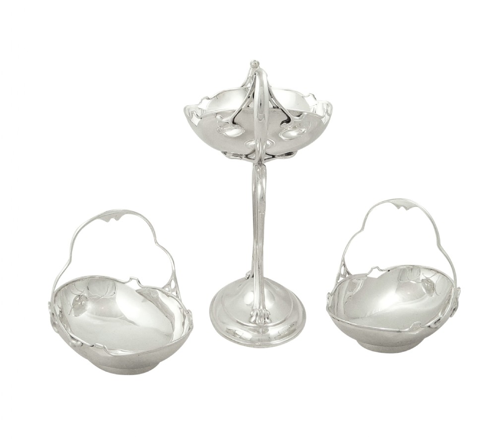 Antique Edwardian Sterling Silver Epergne 1910 - Walker & Hall View VI