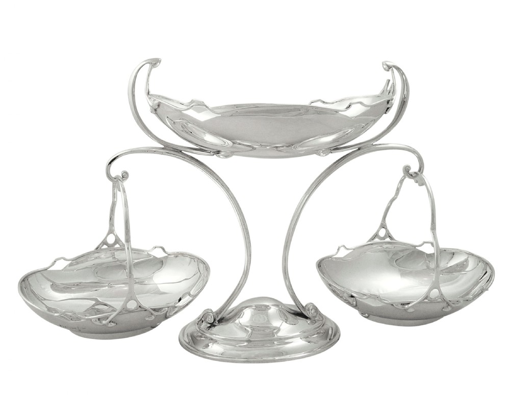 Antique Edwardian Sterling Silver Epergne 1910 - Walker & Hall View VII