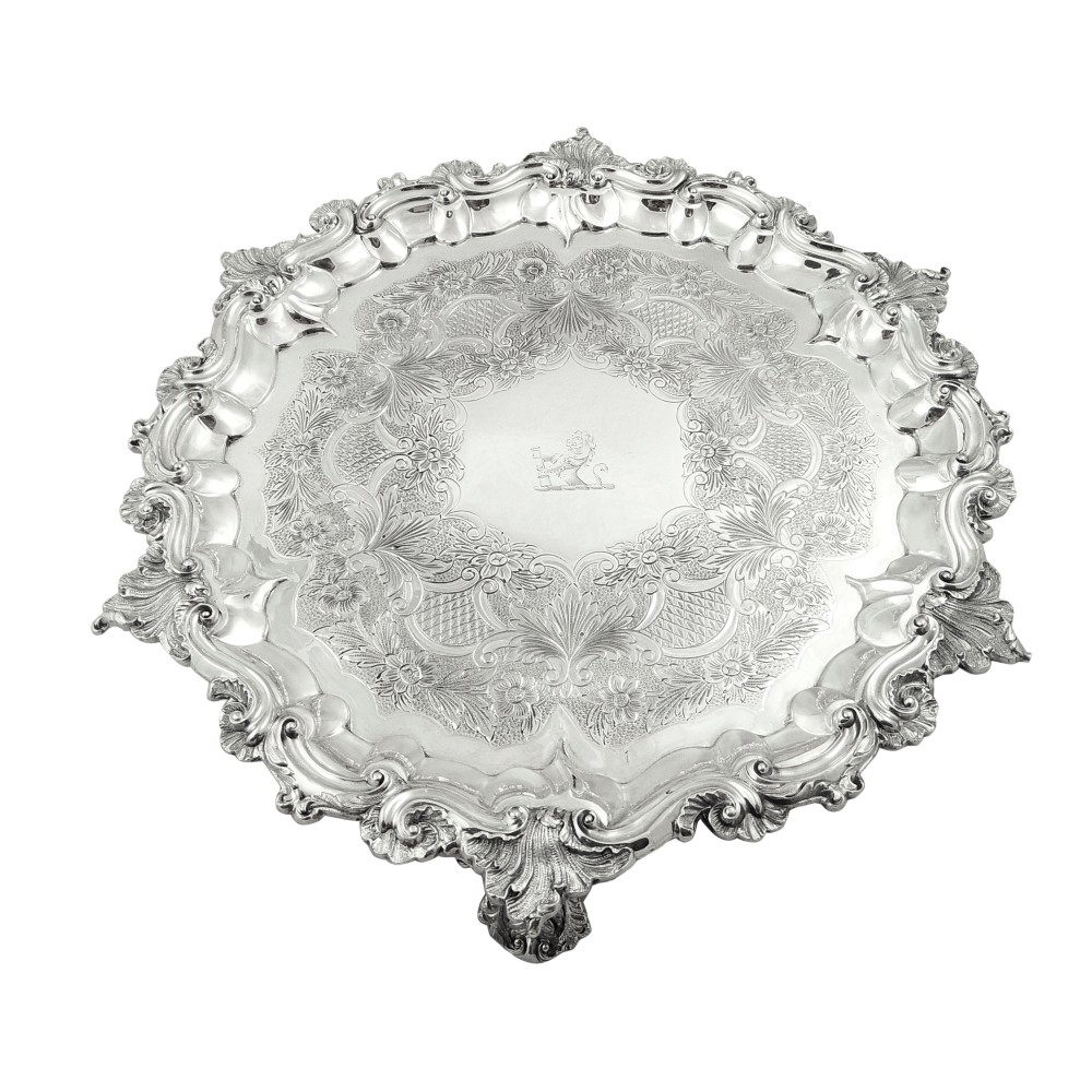 Heavy Antique William IV Sterling Silver Tray / Salver 1831