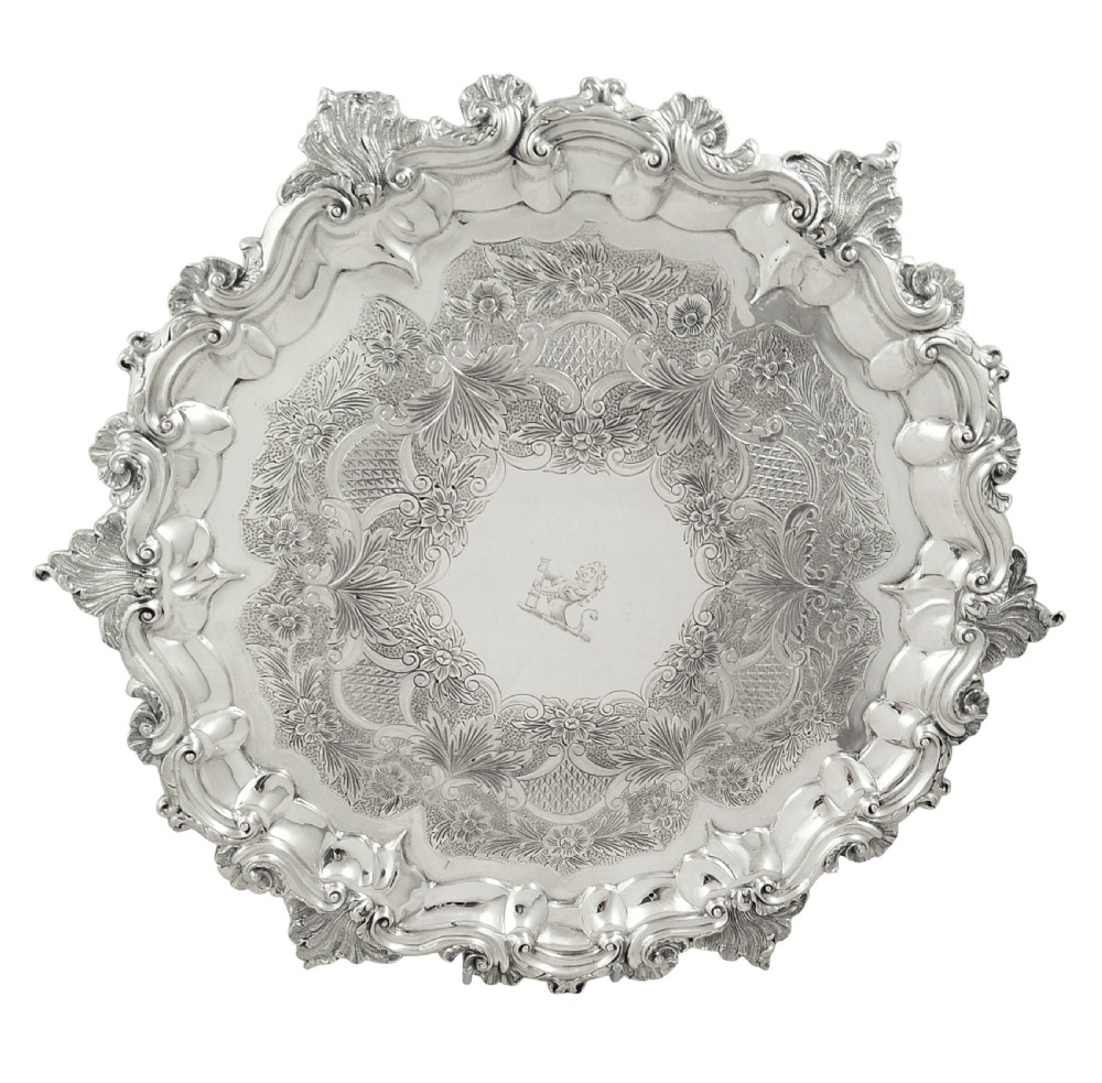 Heavy Antique William IV Sterling Silver Tray / Salver 1831 View IX
