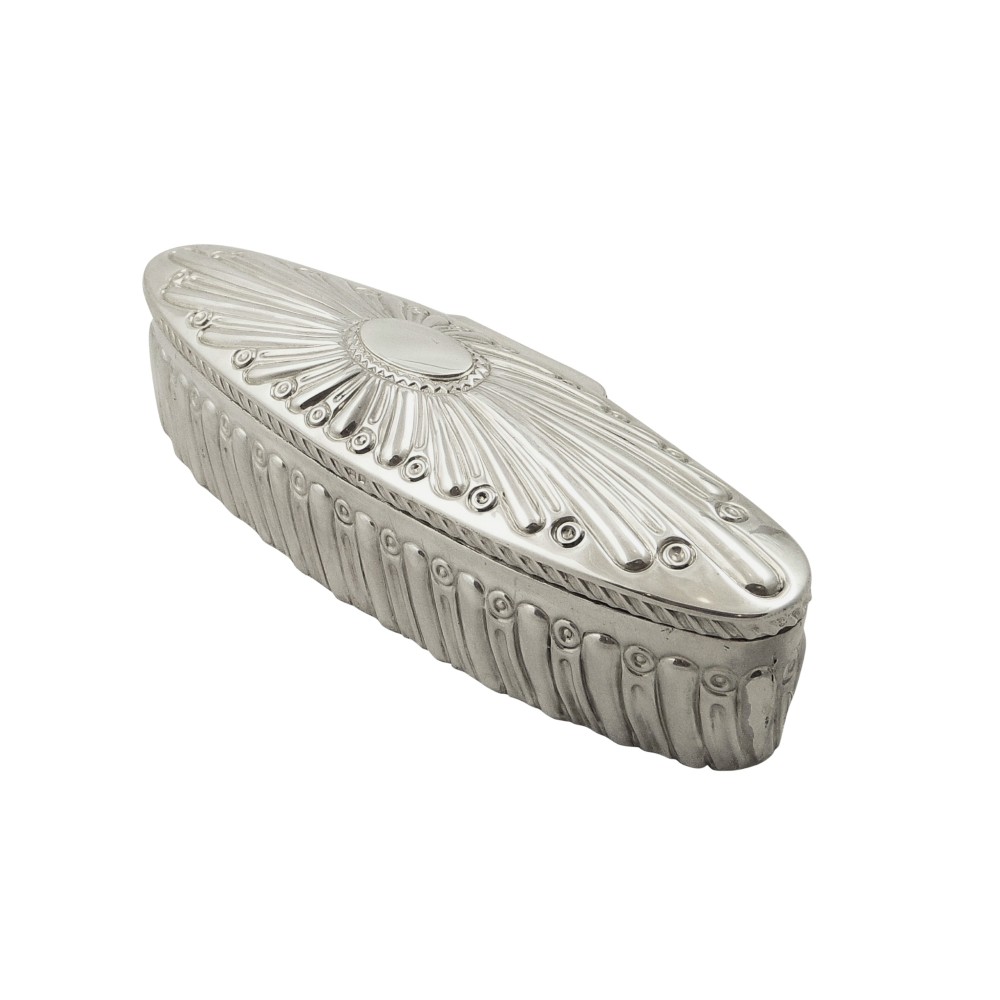 Large Antique Victorian Sterling Silver Ring Box 1898