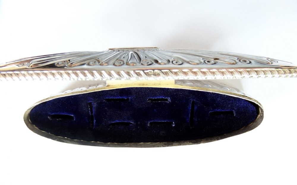 Large Antique Victorian Sterling Silver Ring Box 1898 View IX