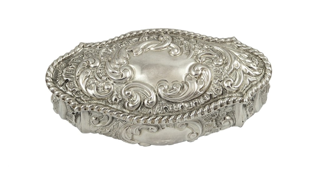 Antique Edwardian Sterling Silver Mappin & Webb Trinket Box 1902 View VIII