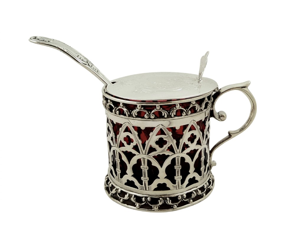 Antique Victorian Sterling Silver Mustard 1851 View X