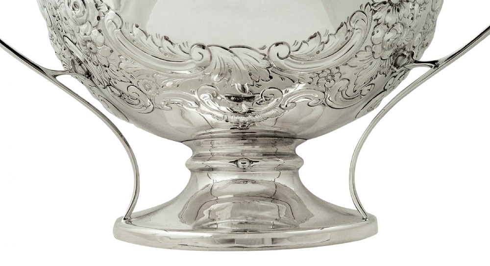 Antique Edwardian Sterling Silver 3 Handle Bowl 1907 View IV