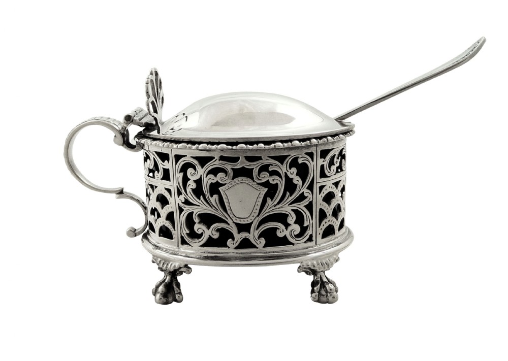 Pair of Antique Sterling Silver Mustard Pots 1919 / 1920 View IV