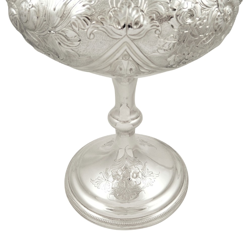 Large Antique Victorian Sterling Silver 'Coursing' Trophy Cup 1888 View IX