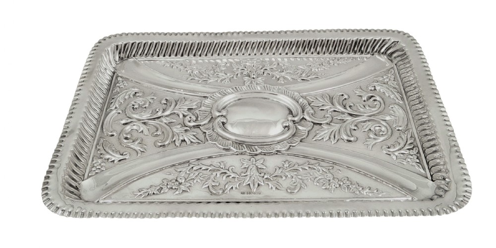 Antique Edwardian Sterling Silver Dressing Tray 1902 View II
