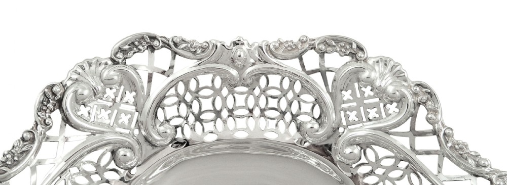 Pair of Antique Victorian Sterling Silver Dishes 1896 View VII