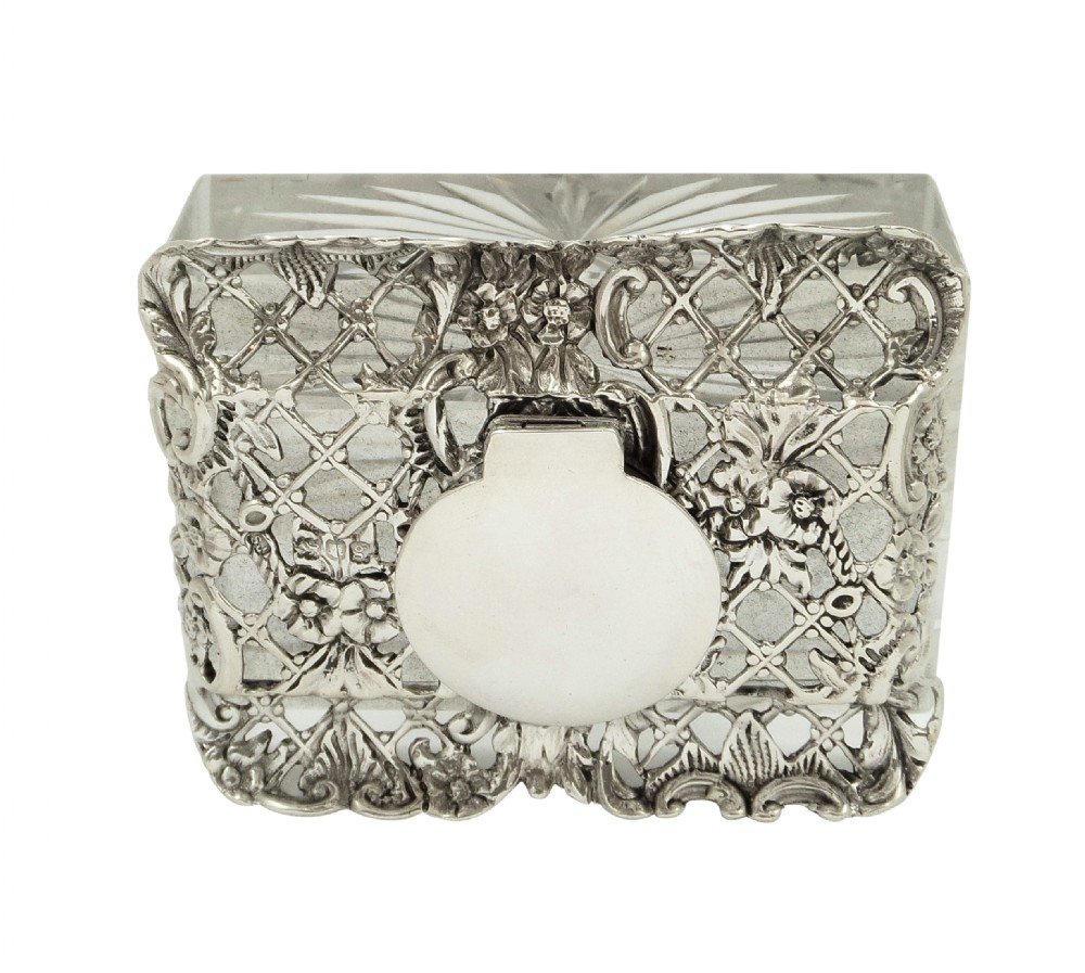 Antique Edwardian Sterling Silver & Cut Glass Inkwell 1902 View VII