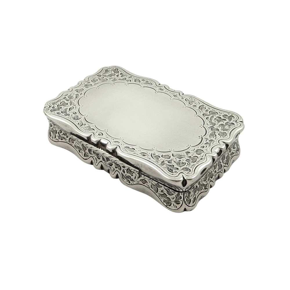 Antique Victorian Sterling Silver Snuff Box 1871