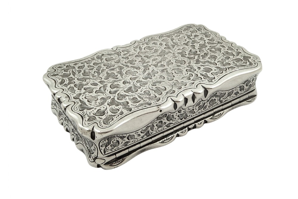 Antique Victorian Sterling Silver Snuff Box 1871 View IV
