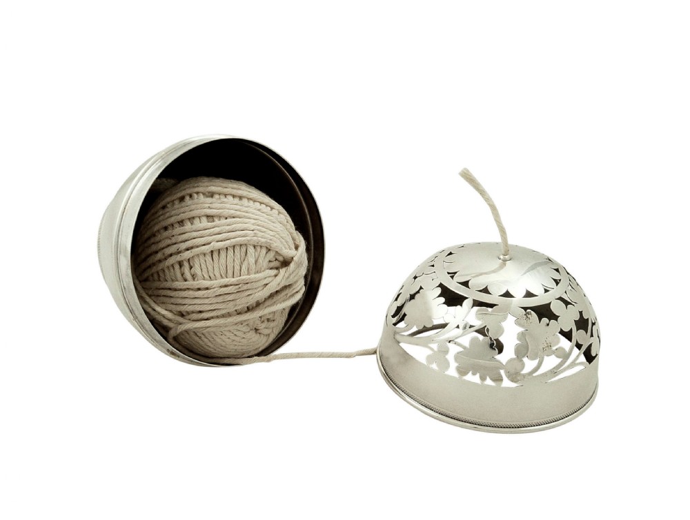 Antique American Sterling Silver String Box / Holder c1890 View III