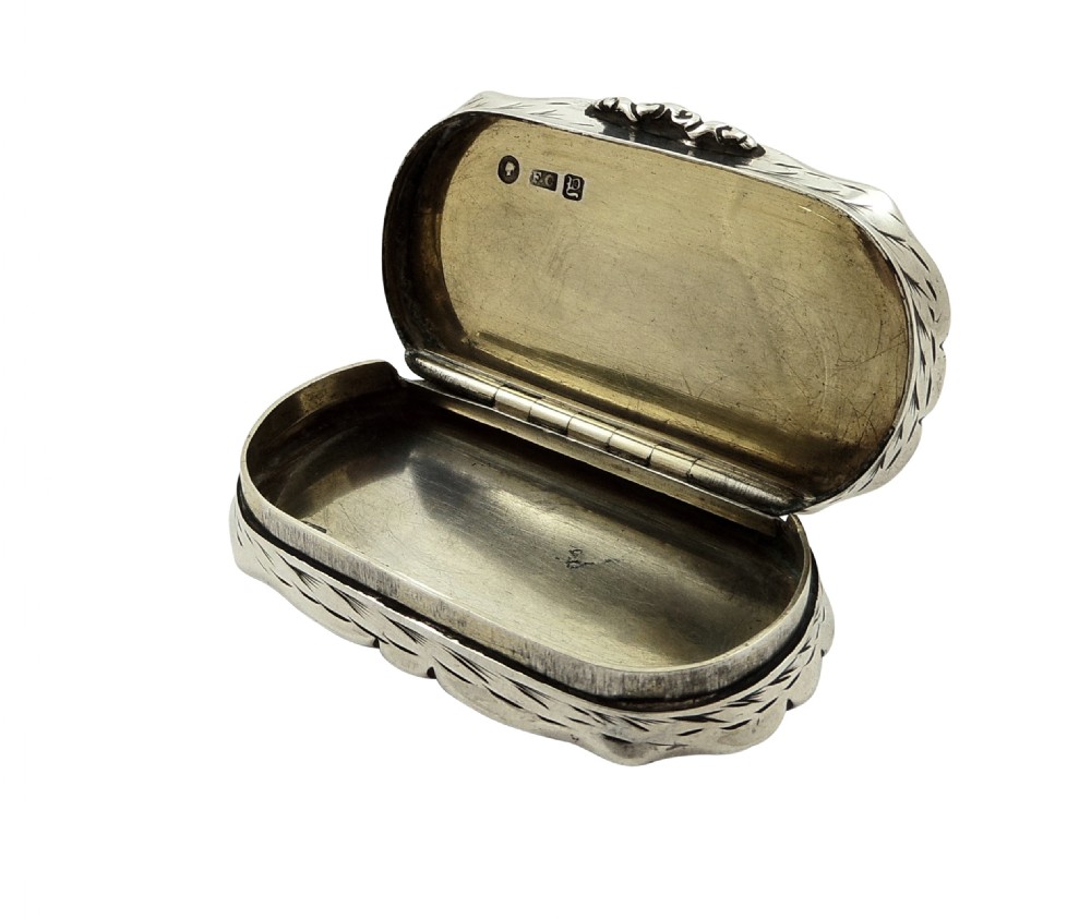 Antique Victorian Sterling Silver Snuff Box 1847 - Masonic View IX
