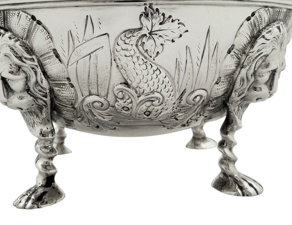 Antique Sterling Silver Teapot with Animal Decoration 1901 View IV