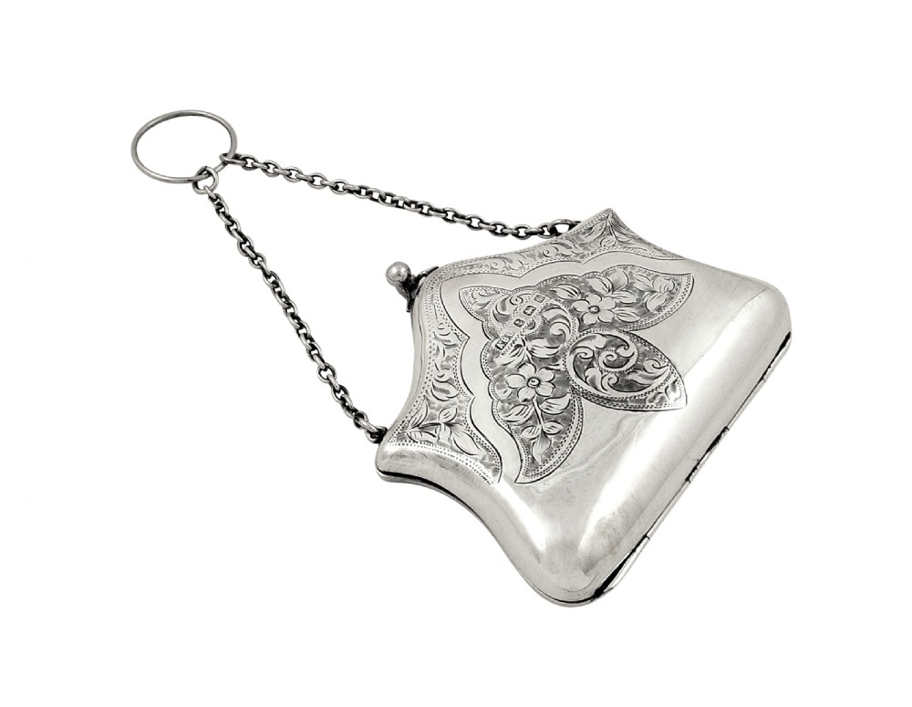 Antique Edwardian Sterling Silver Purse 1908 View IV