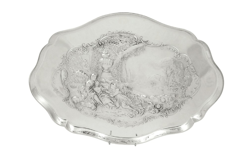 Antique Edwardian Sterling Silver Dressing Tray with Scenes 1903 View IX