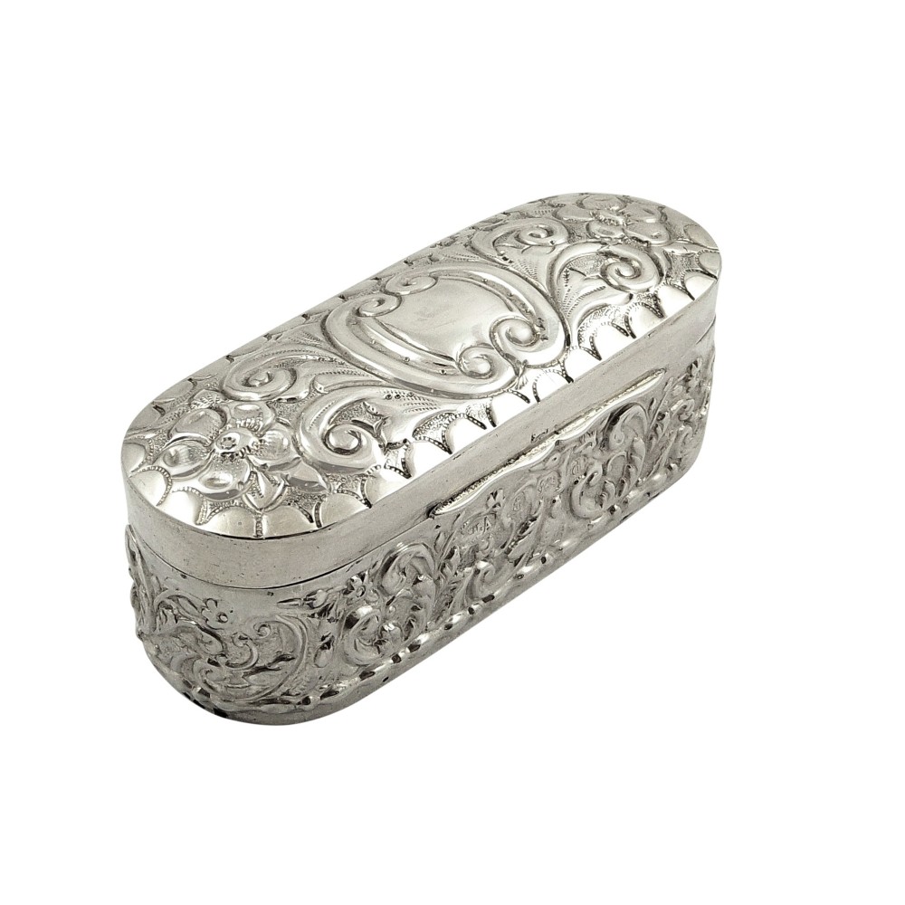 Antique Edwardian Sterling Silver Ring Box 1903