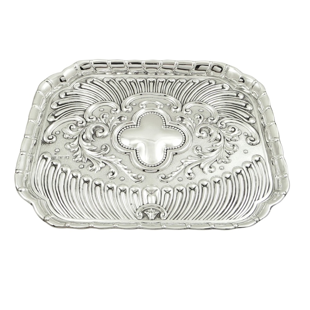 Antique Edwardian Sterling Silver Dressing Tray 1901