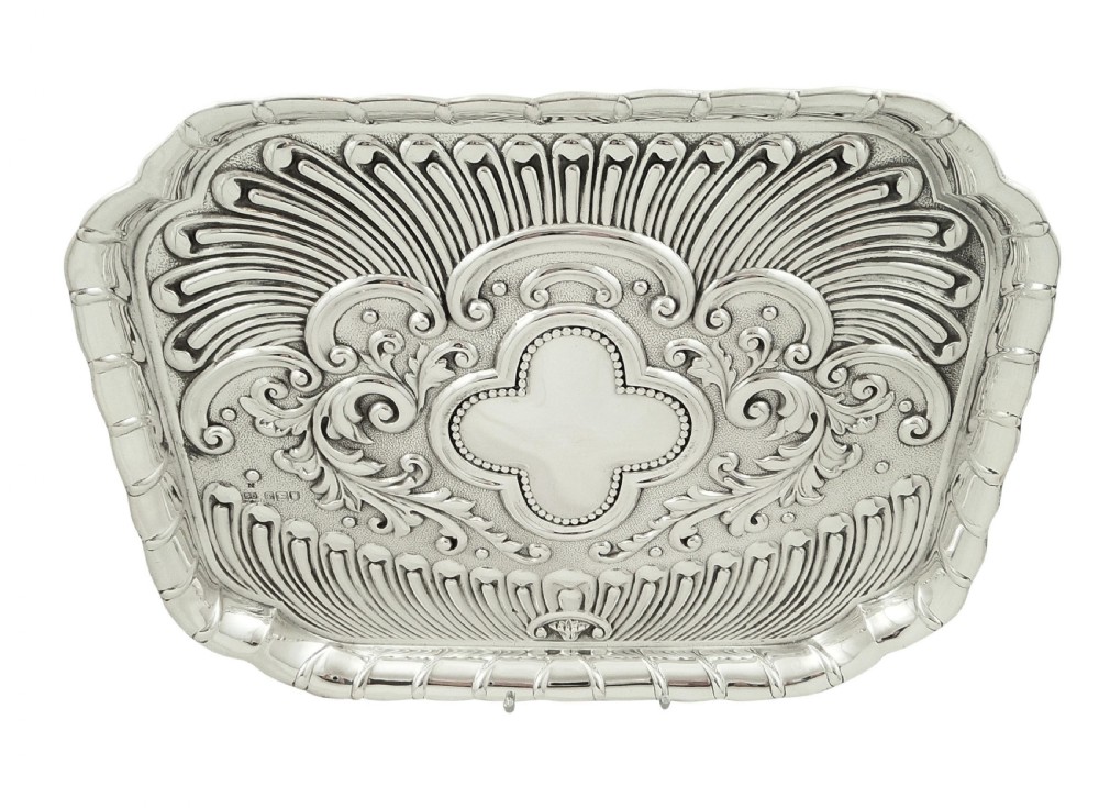 Antique Edwardian Sterling Silver Dressing Tray 1901 View II