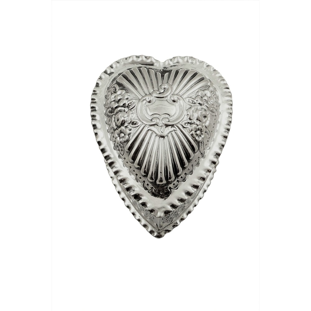 Antique Victorian Sterling Silver Heart Shape Trinket Box 1893
