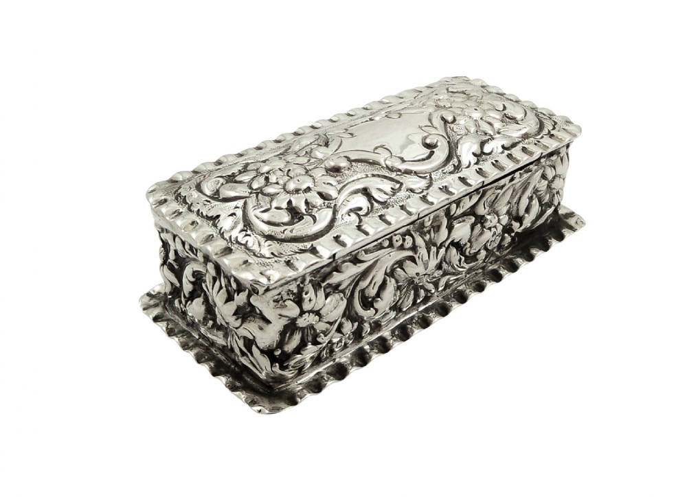 Antique Edwardian Sterling Silver Ring Box 1903 View IX
