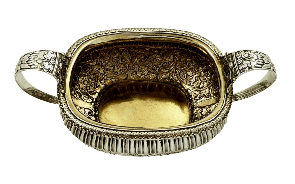 Antique Georgian Sterling Silver 2 Handle Bowl 1818 View IV