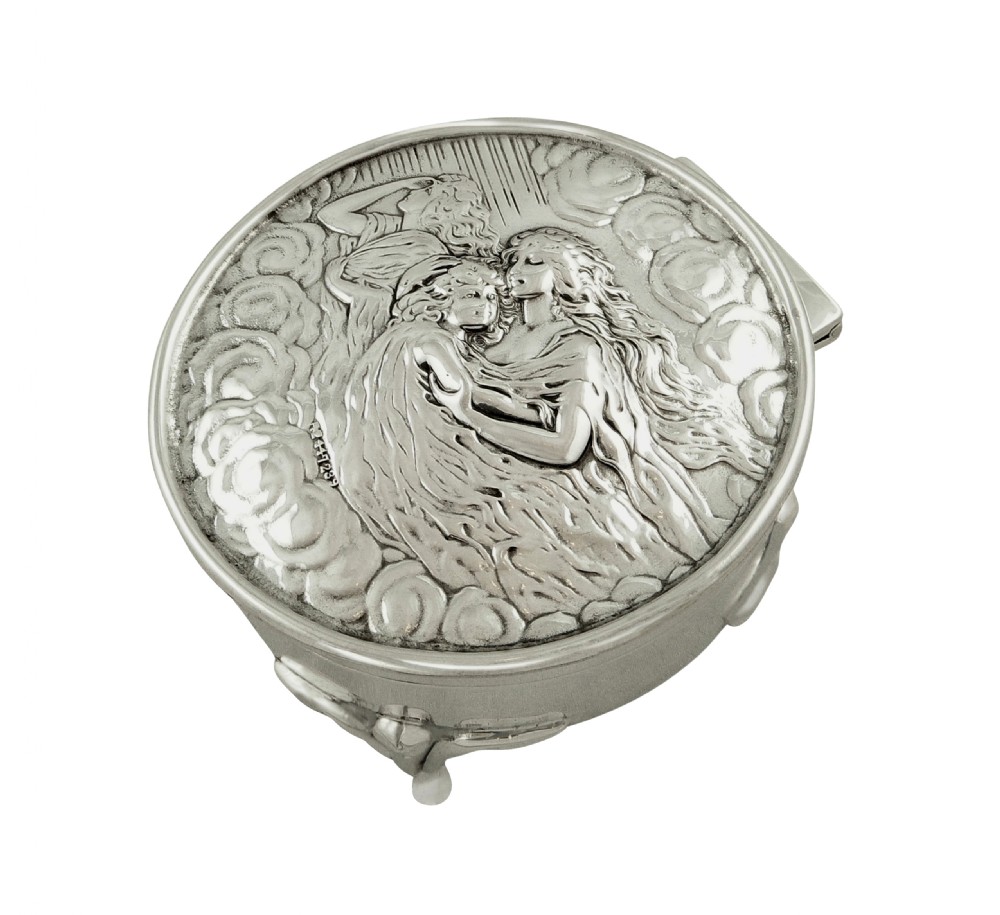 Antique Art Nouveau Sterling Silver Trinket Box 1905 View IV