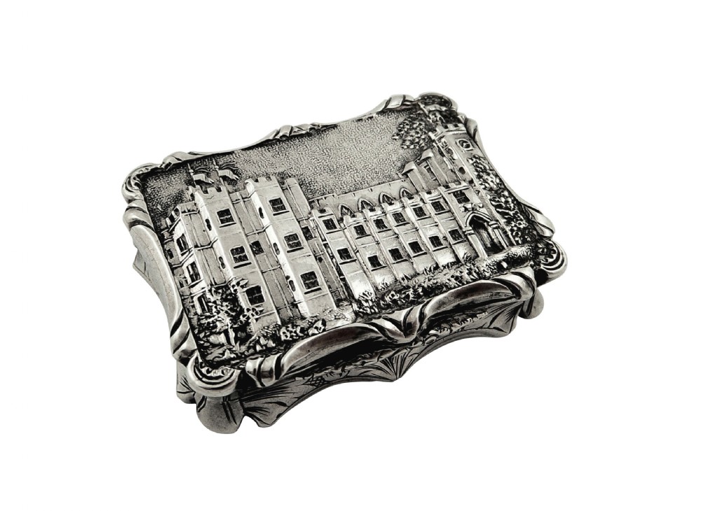 Antique Victorian Sterling Silver Kenilworth Castle Vinaigrette 1847 - Nathaniel Mills View II
