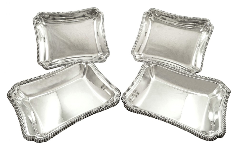Pair of Antique Edwardian Sterling Silver Entree Dishes with Crests 1905 View IX
