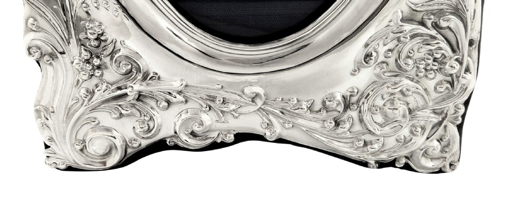 Antique Edwardian Sterling Silver Photo Frame 1902 View V