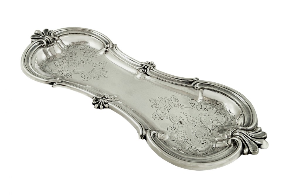 Antique Victorian Sterling Silver Snuffer / Pen Tray 1838 View II