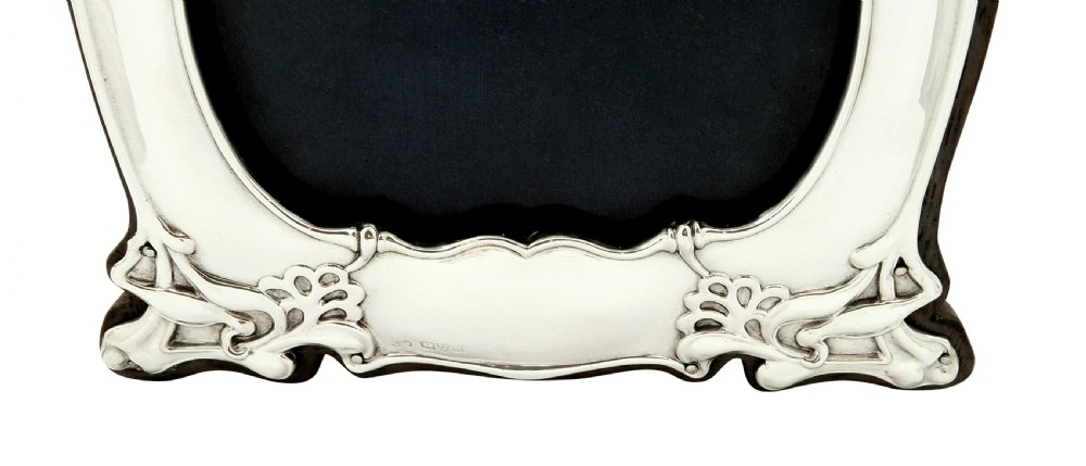 Antique Art Nouveau Sterling Silver Photo Frame 1903 View VII