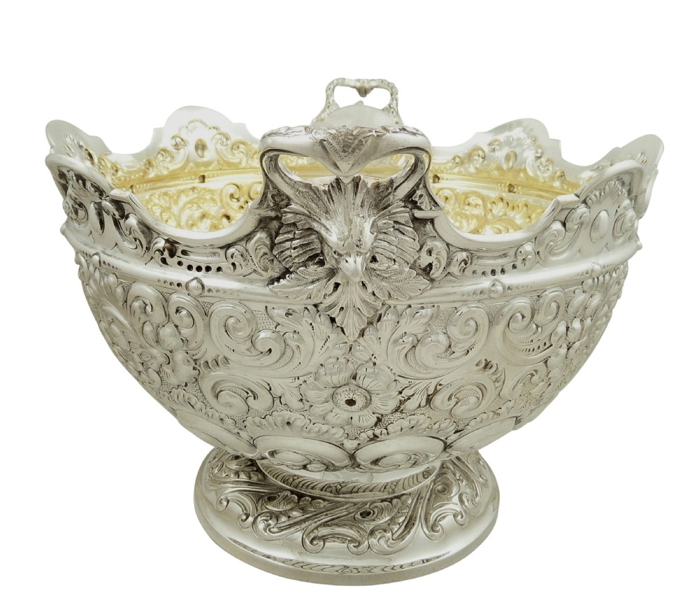 Antique Victorian Sterling Silver Monteith / Presentation Bowl 1890 View III