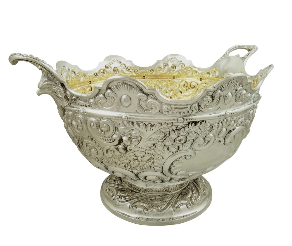 Antique Victorian Sterling Silver Monteith / Presentation Bowl 1890 View IX