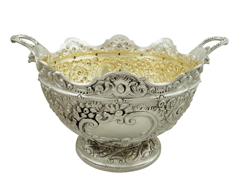 Antique Victorian Sterling Silver Monteith / Presentation Bowl 1890 View XI