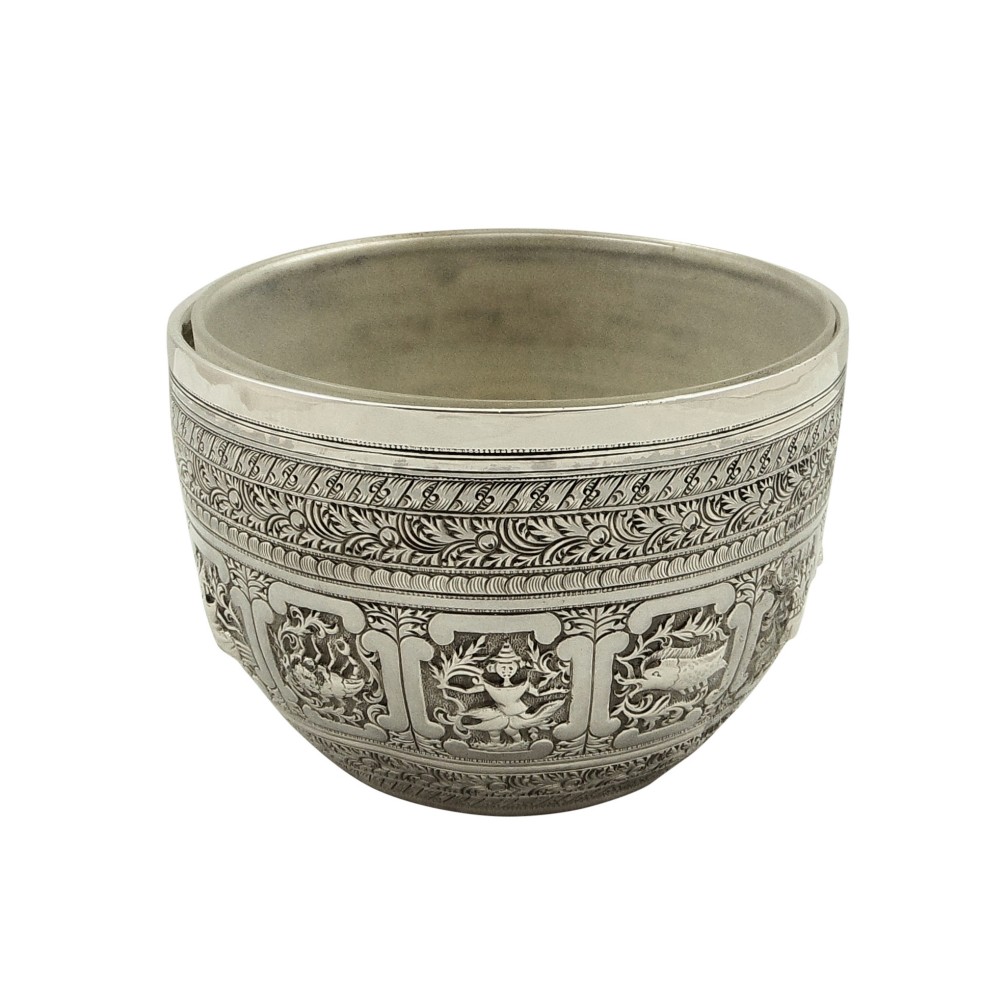 Antique Victorian Sterling Silver Bowl with Liner 1866
