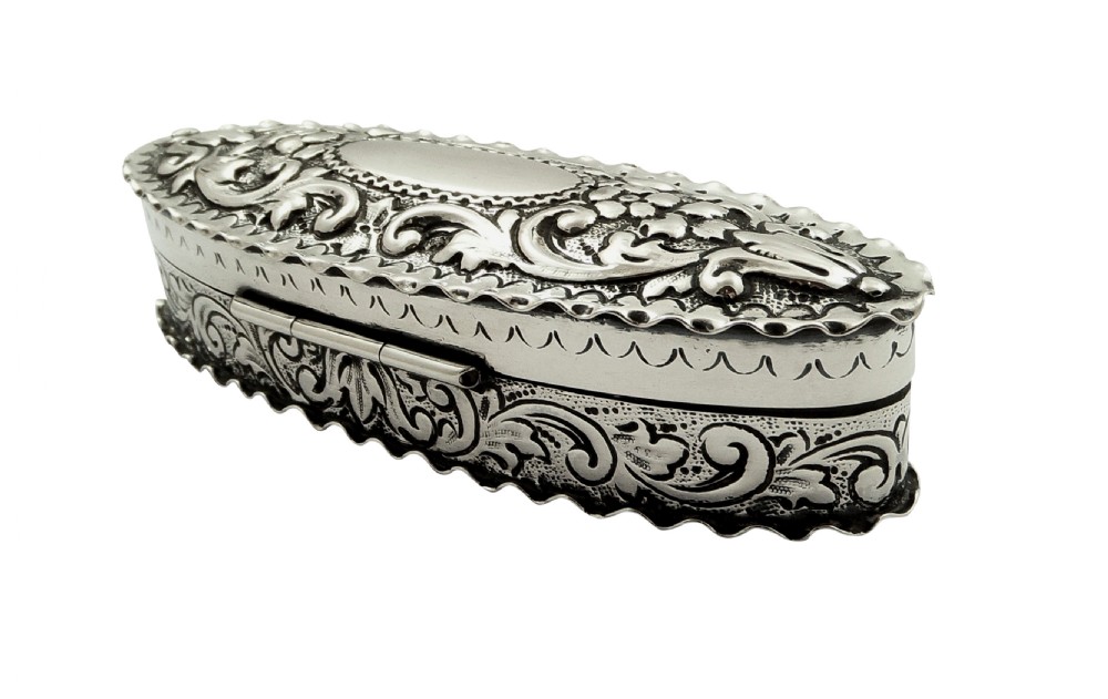 Antique Victorian Sterling Silver Trinket Box 1885 View II