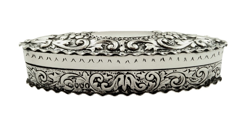 Antique Victorian Sterling Silver Trinket Box 1885 View VI
