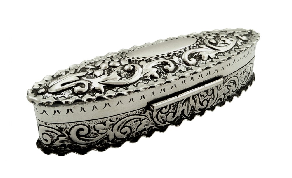 Antique Victorian Sterling Silver Trinket Box 1885 View VII