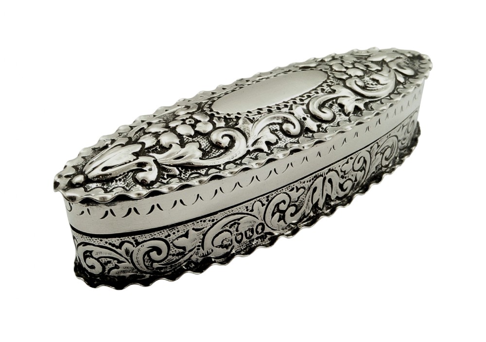 Antique Victorian Sterling Silver Trinket Box 1885 View X